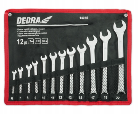 

Dedra 1405S Klucze płasko-oczkowe 12szt.