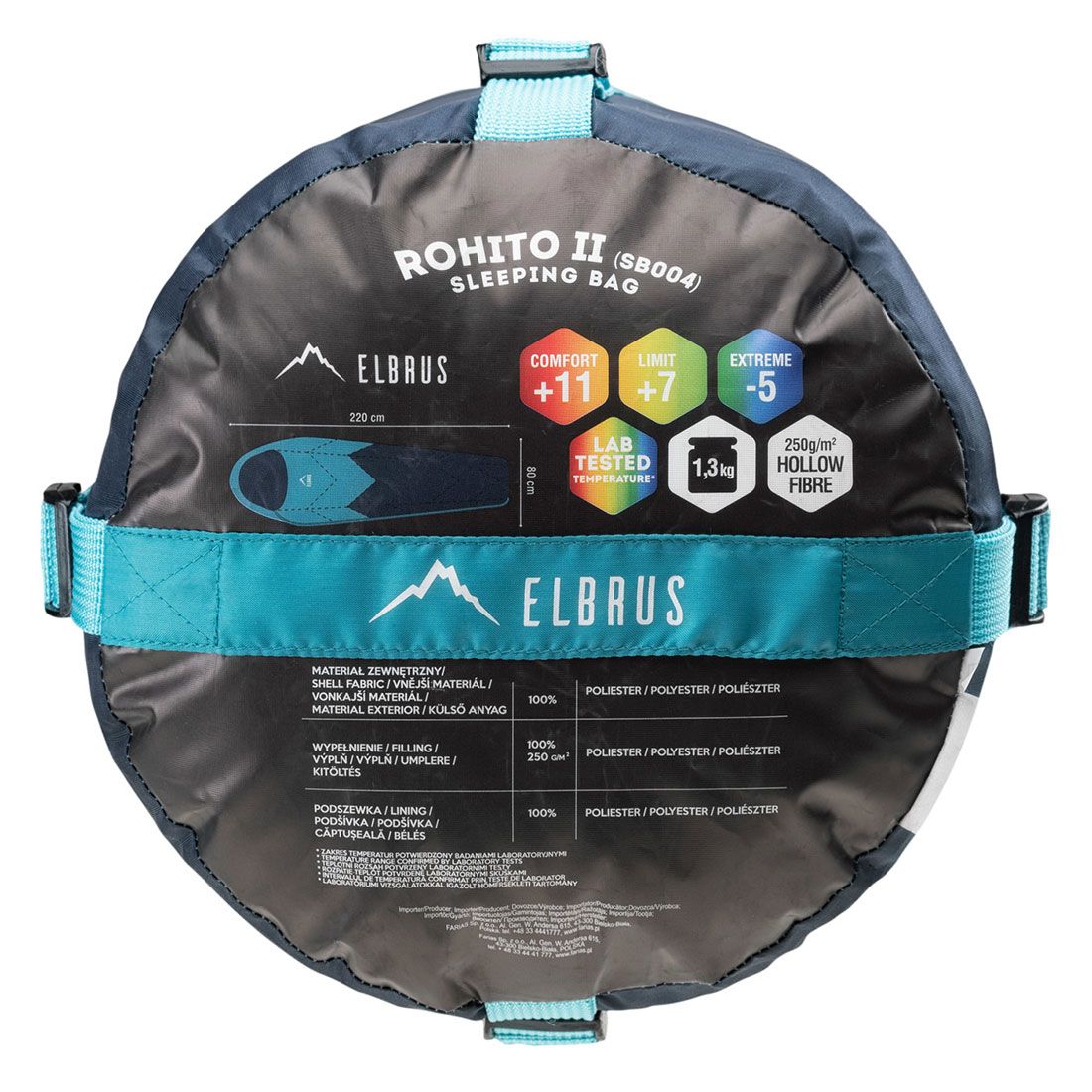Śpiwór Elbrus Rohito 2 grantowy 220x80cm +7 stopni ONE SIZE Długość 220 cm