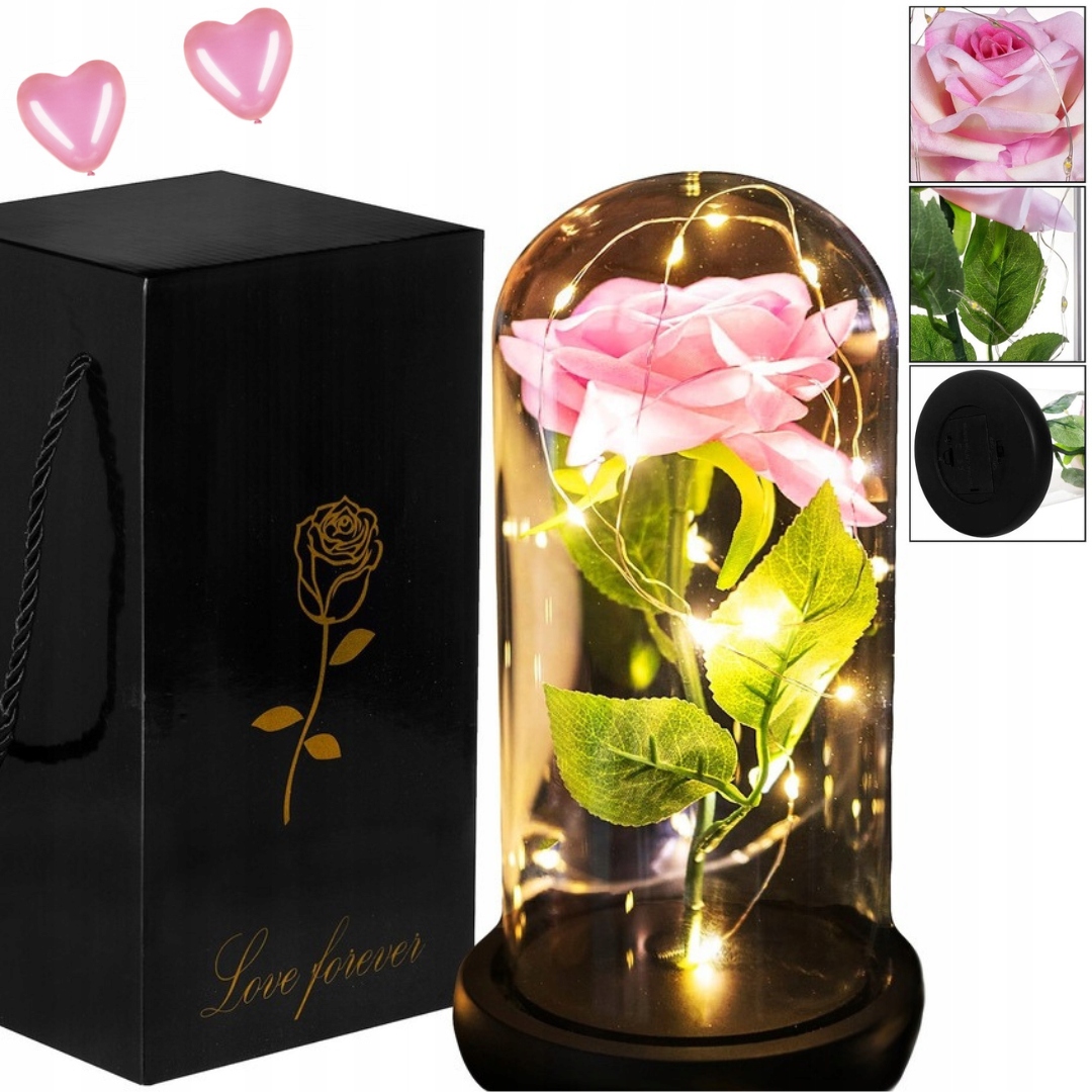 Stabilizovaná Růže Ve Skle Valentýn Dárek Led růžička kopule Květina Pro Manželku