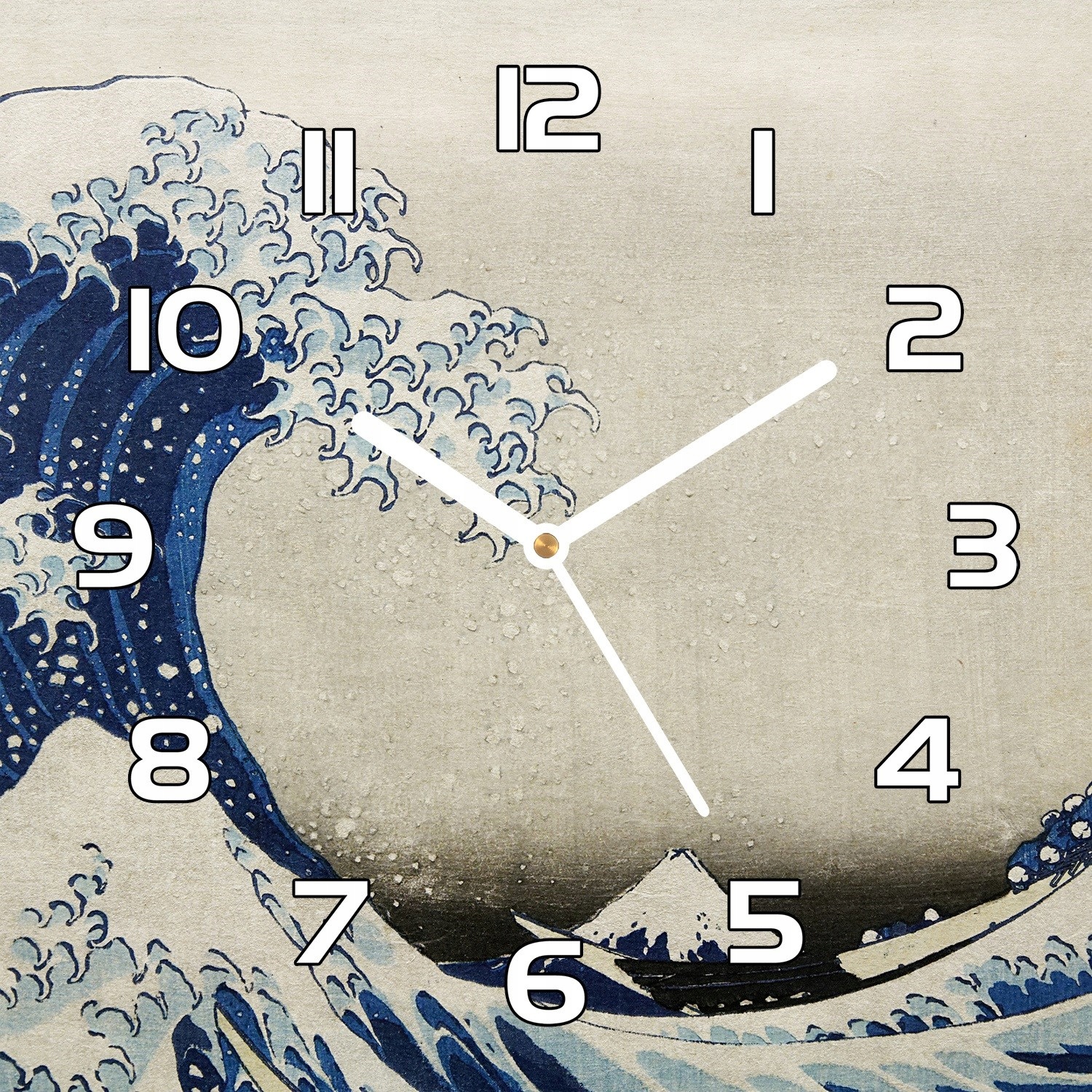 

Szklany zegar Japońska sztuka morska fala 30x30 cm