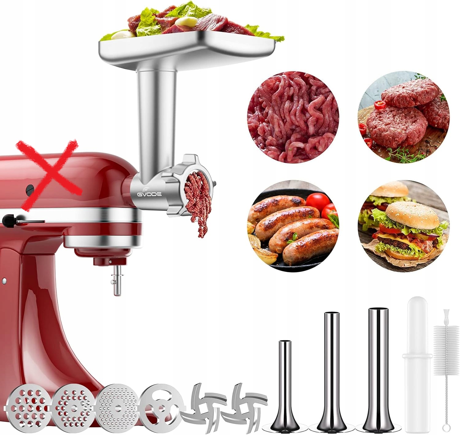 Nástavec na mletie mäsa Gvode G1705 pre stojanový mixér KitchenAid