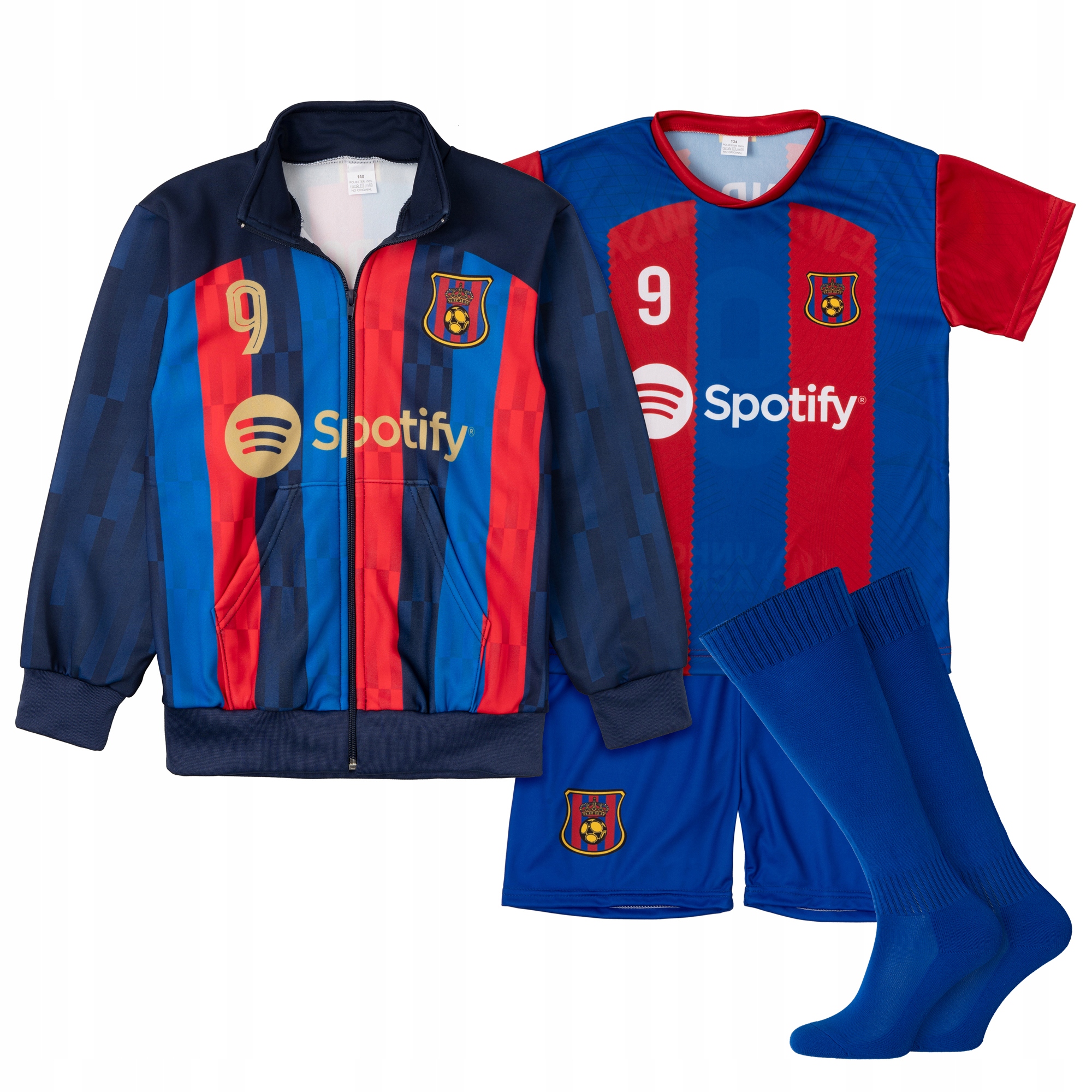 Komplet strój piłkarski bluza Lewandowski Barcelona 9 rozm. 140