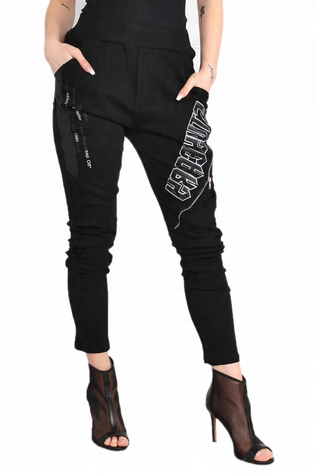 

Spodnie Wysoki Stan Suwak Napis 7/8 L/XL 2038