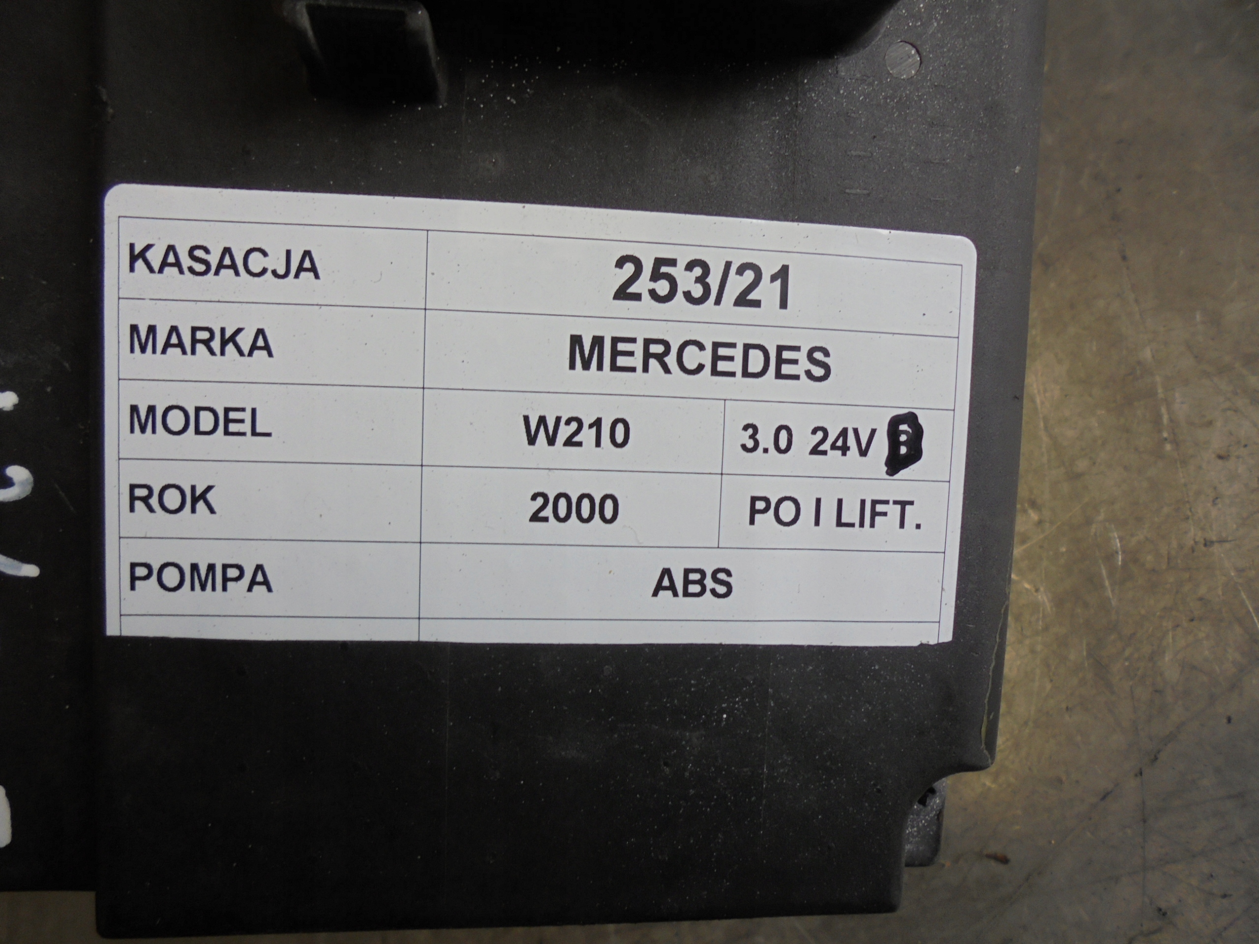 POMPA ABS MERCEDES W210 3,0 0265217007 0024319712J