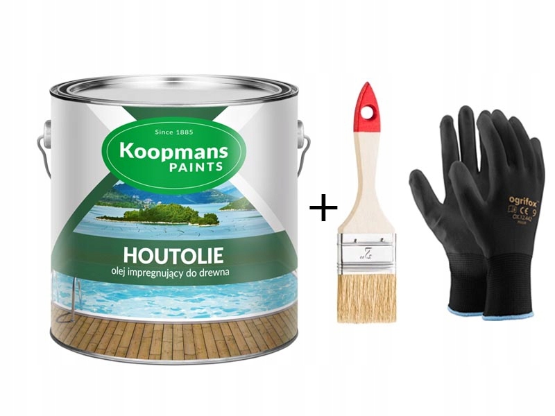Olej Koopmans Houtolie 104 Dąb Królewski 5L Pędzel Rękawiczki