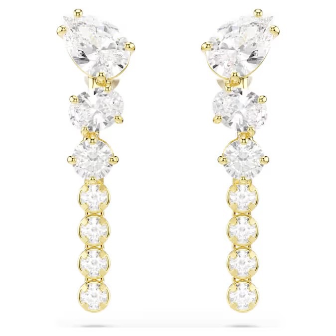 Náušnice Swarovski Mesmera Dlouhá Ocel pozlacená Zirkon krychlová tyčinka