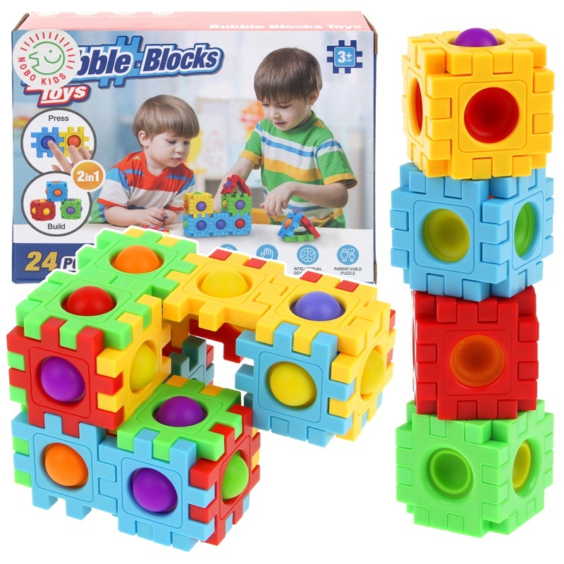 

Klocki Sensoryczne Pop It Push Bubble Antystresowe