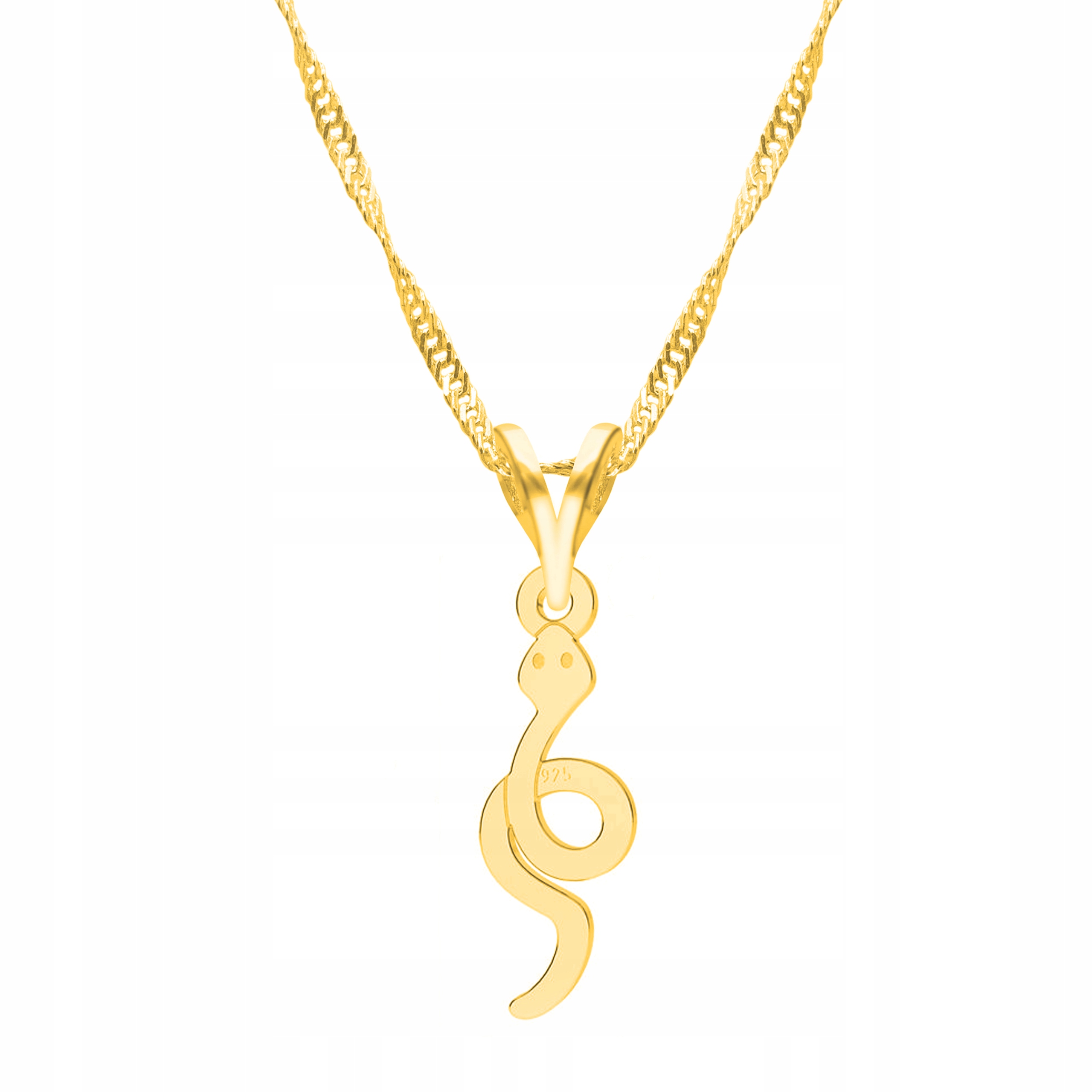 Řetízek zlatý náhrdelník 925 Had Snake