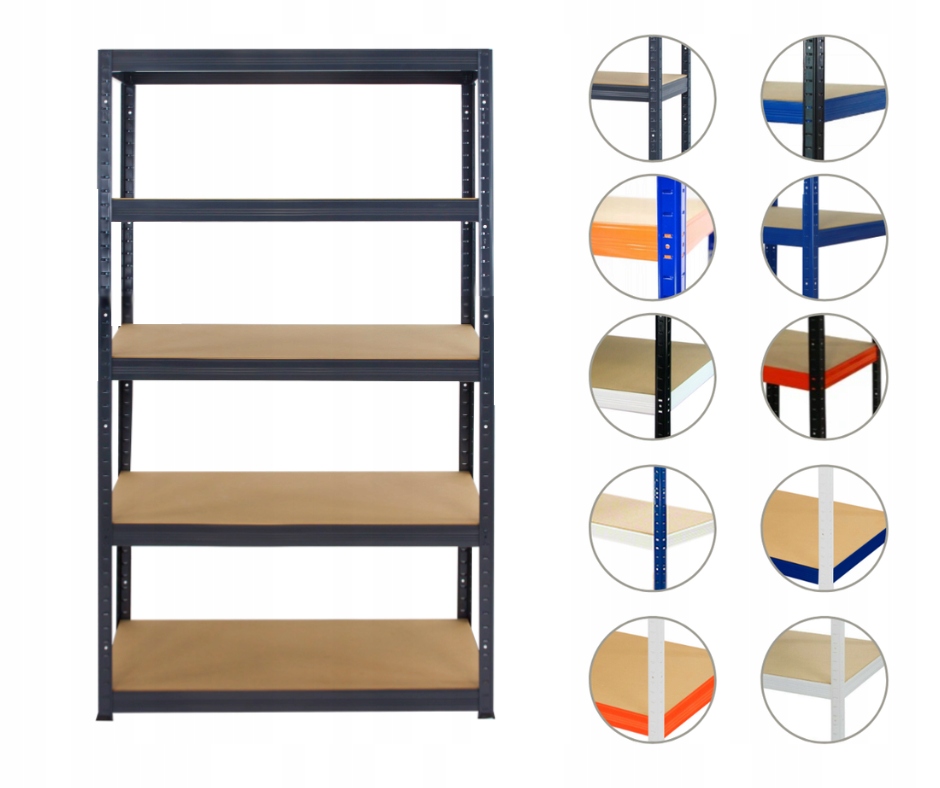 Kovový regálový garážový skladový regál Helios premium 270X120X45 5X175kg