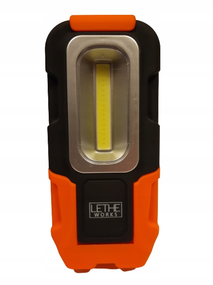 

Latarka Cob Led 3W, uchwyt magnes, pomarańczowa