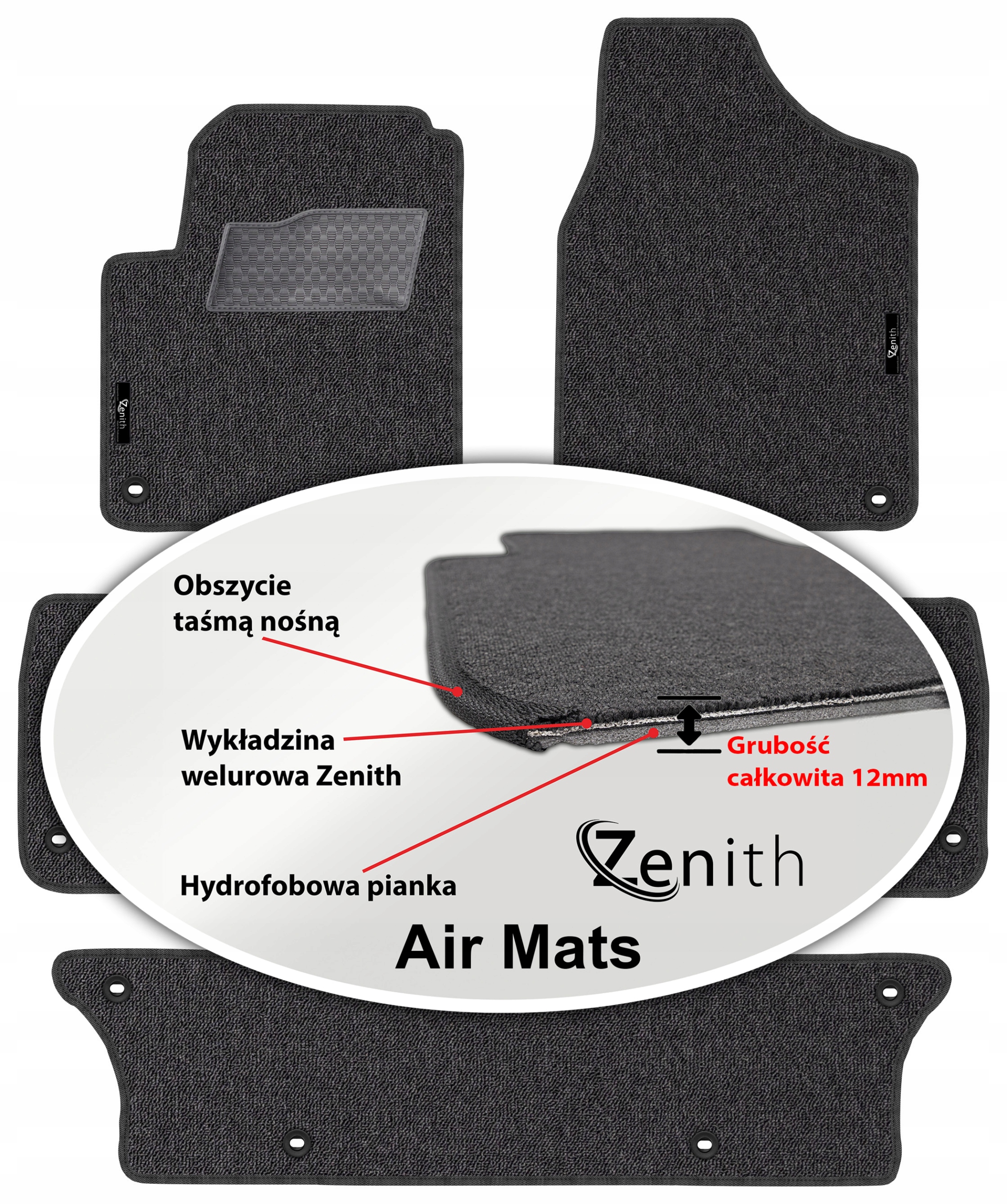 Vw Sharan I 7os 1998-2010 Velúrové koberčeky do auta Zenith Air Mats