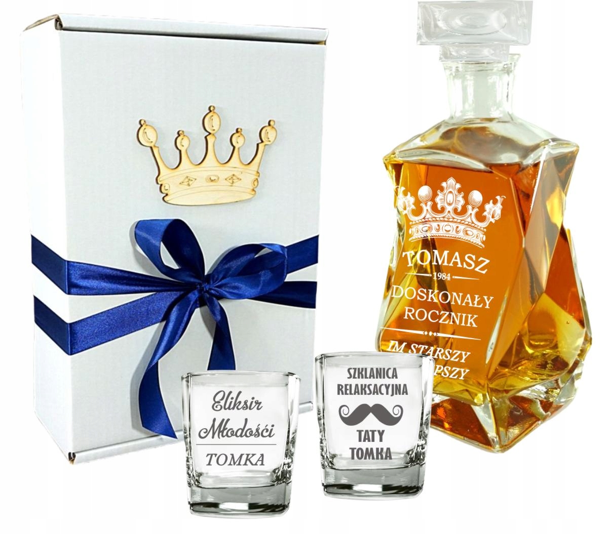 

Karafka 2 szklanki do whisky pudełko Z Grawerem