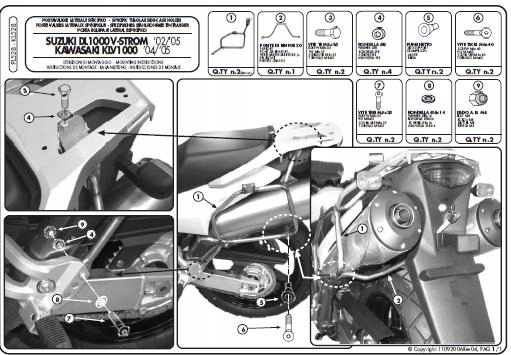 Kappa Rám Bočných Kufrov Monokey Suzuki DL 1000 V-strom (02-11), Kawasa