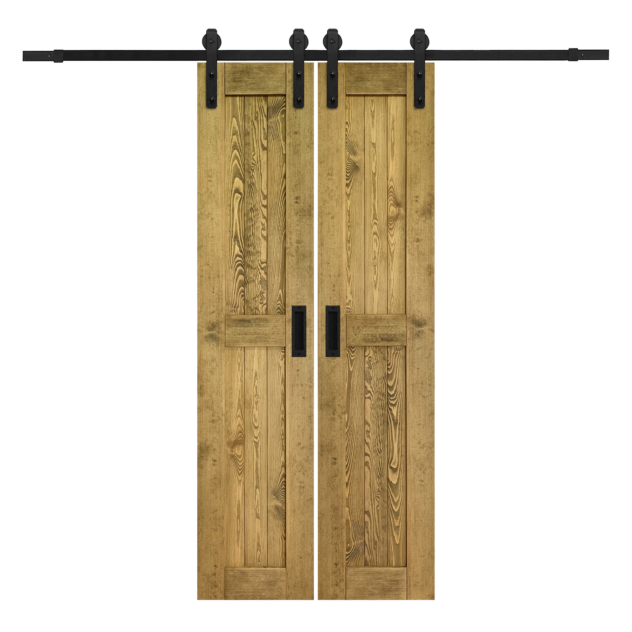 Drzwi Przesuwne Drewniane Dwuskrzydłowe + System