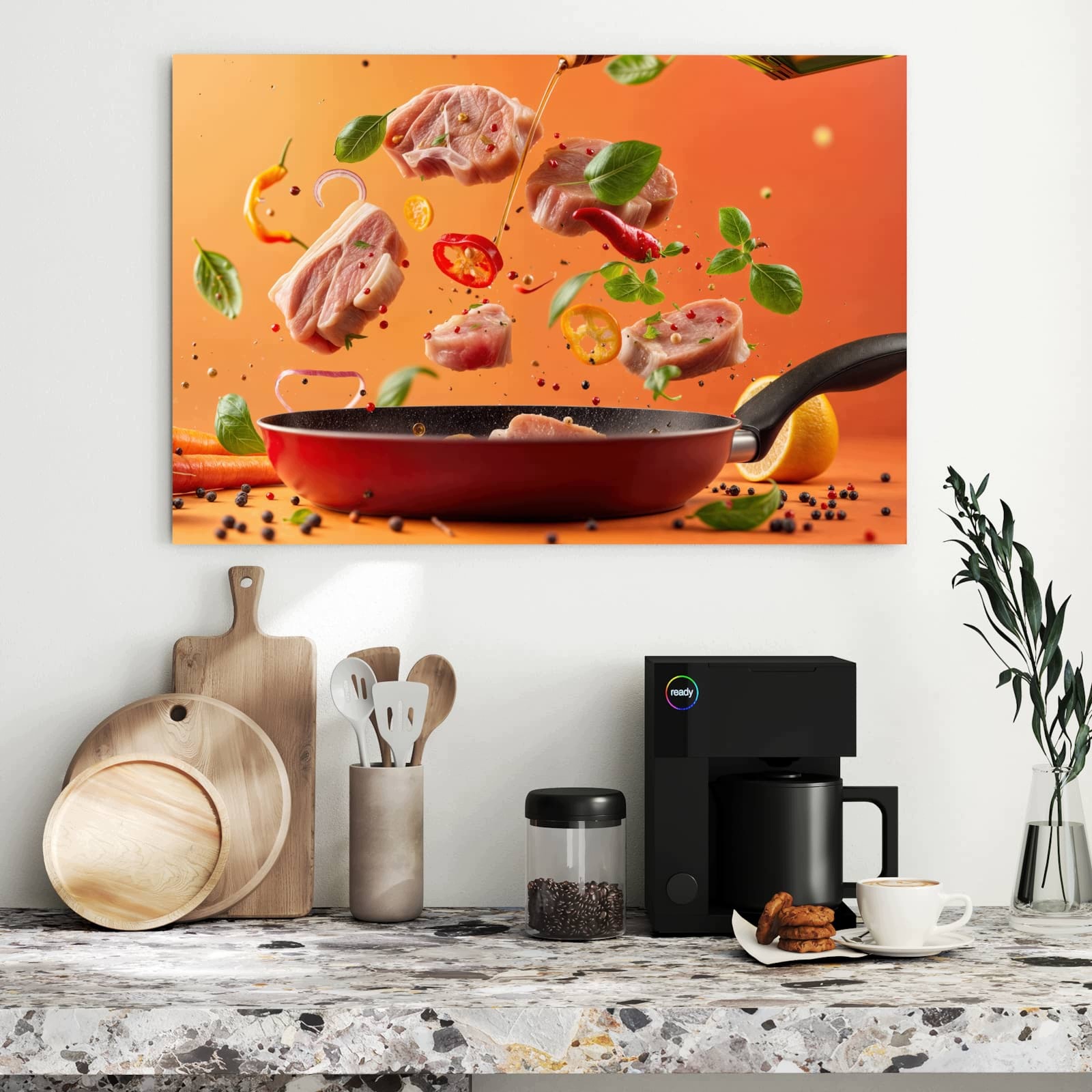 Magnetická tabule Svěží Ingredience kulinarne 90 × 60 cm