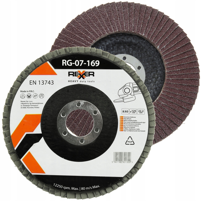 TARCZA ŚCIERNA ŚCIERNICA LISTKOWA K40 125 MM