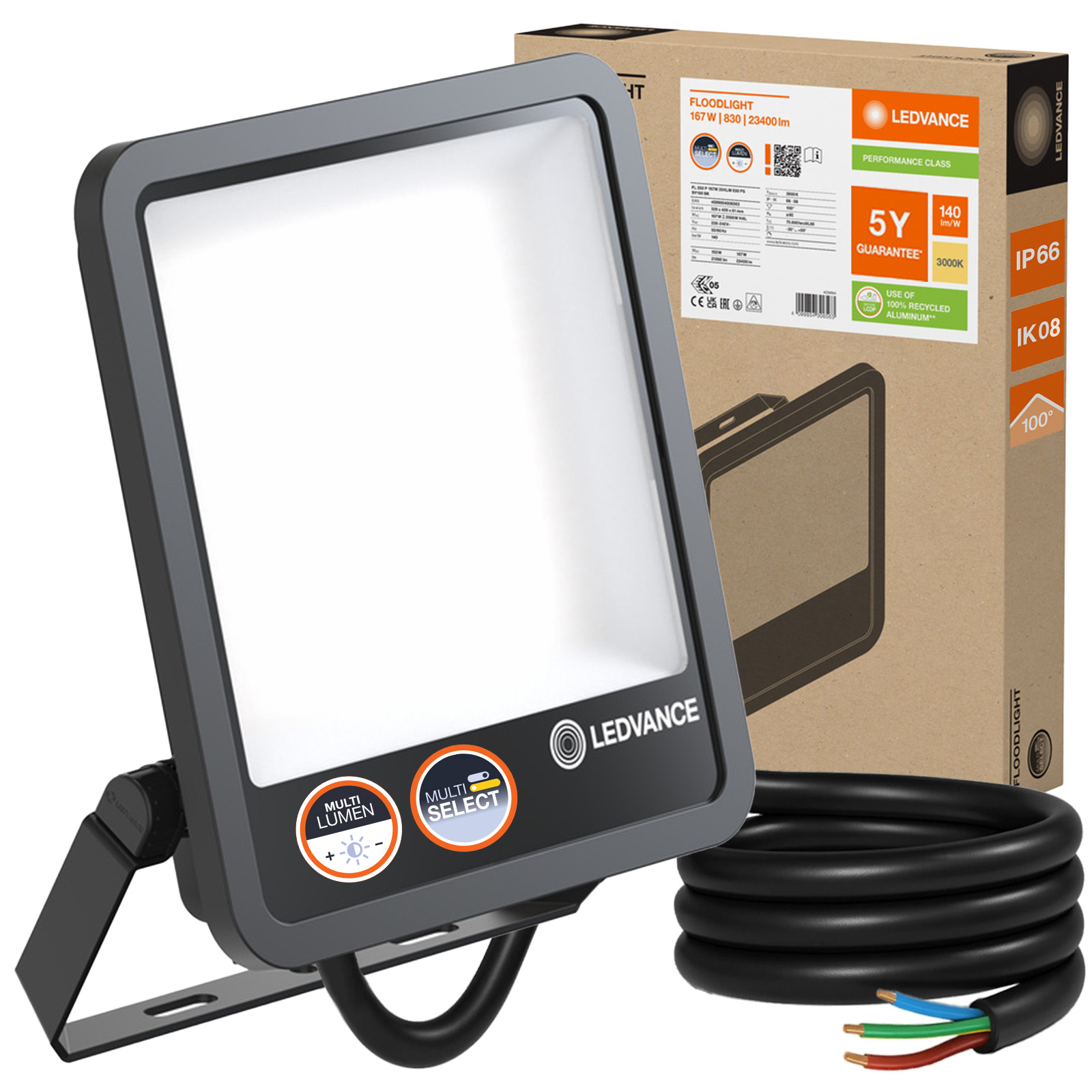 Led reflektor Vonkajší reflektor 167 W 23400 lm 3000K IP66 Floodlight