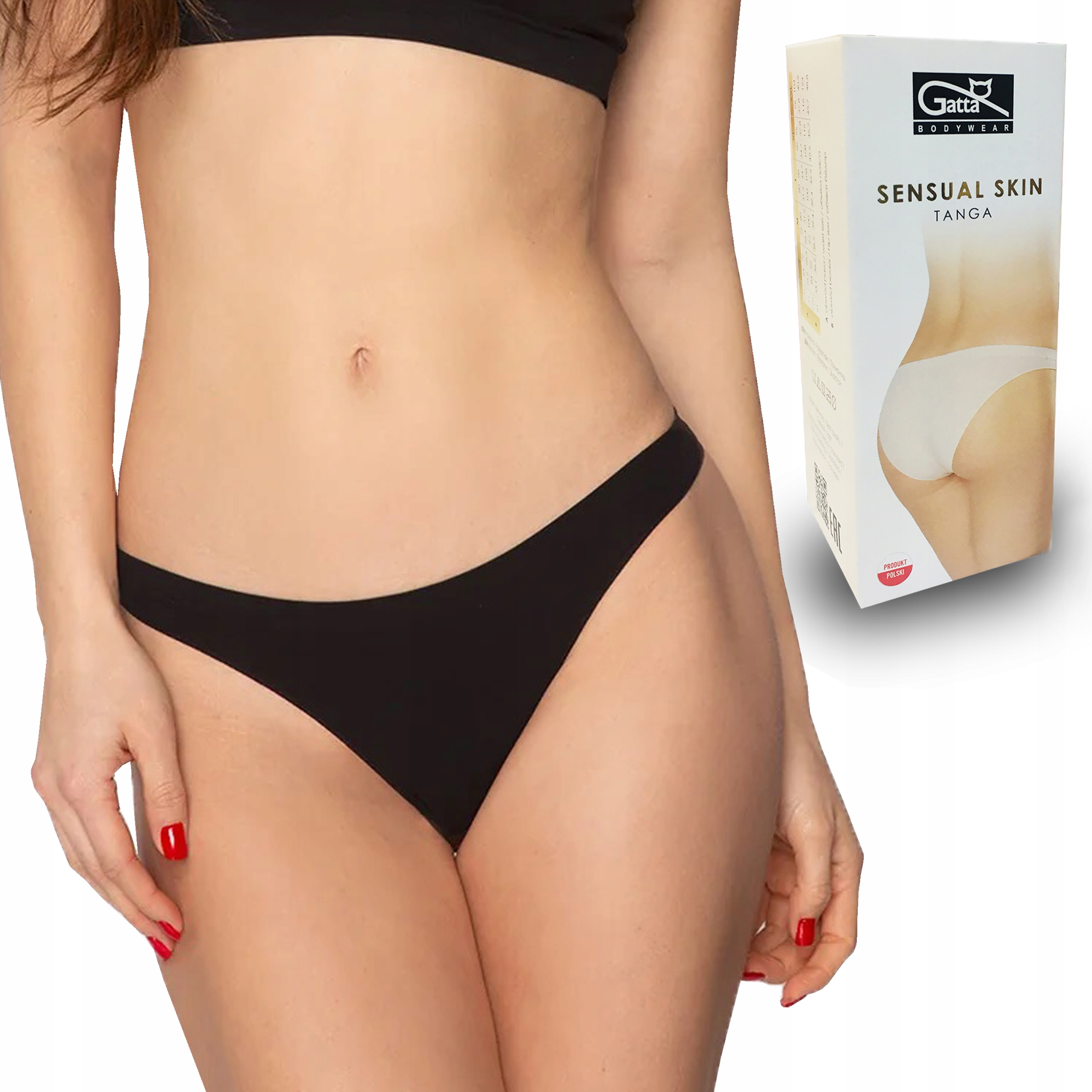 

Majtki bezszwowe Gatta Tanga Sensual, czarne, M