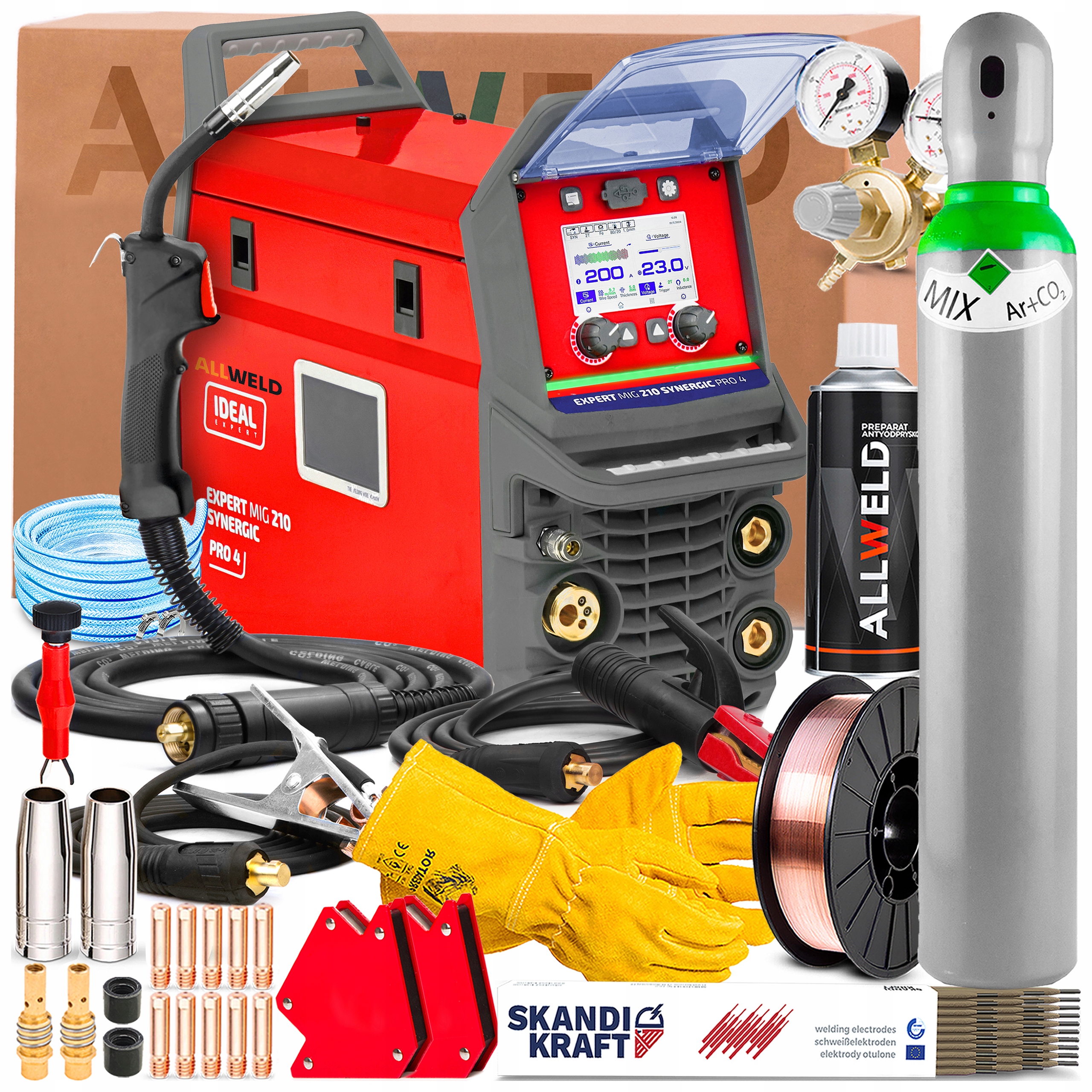 Svařovací Stroj Ideal Expert Mig 210 Synergic Pro 4 230V 200A Tig Mma Lutosvařování