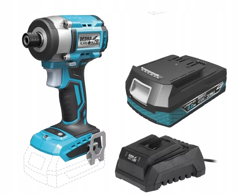 Akumulátorový rázový utahovák 220 Nm Aku 2 Ah Dedra Sas+all 18 V