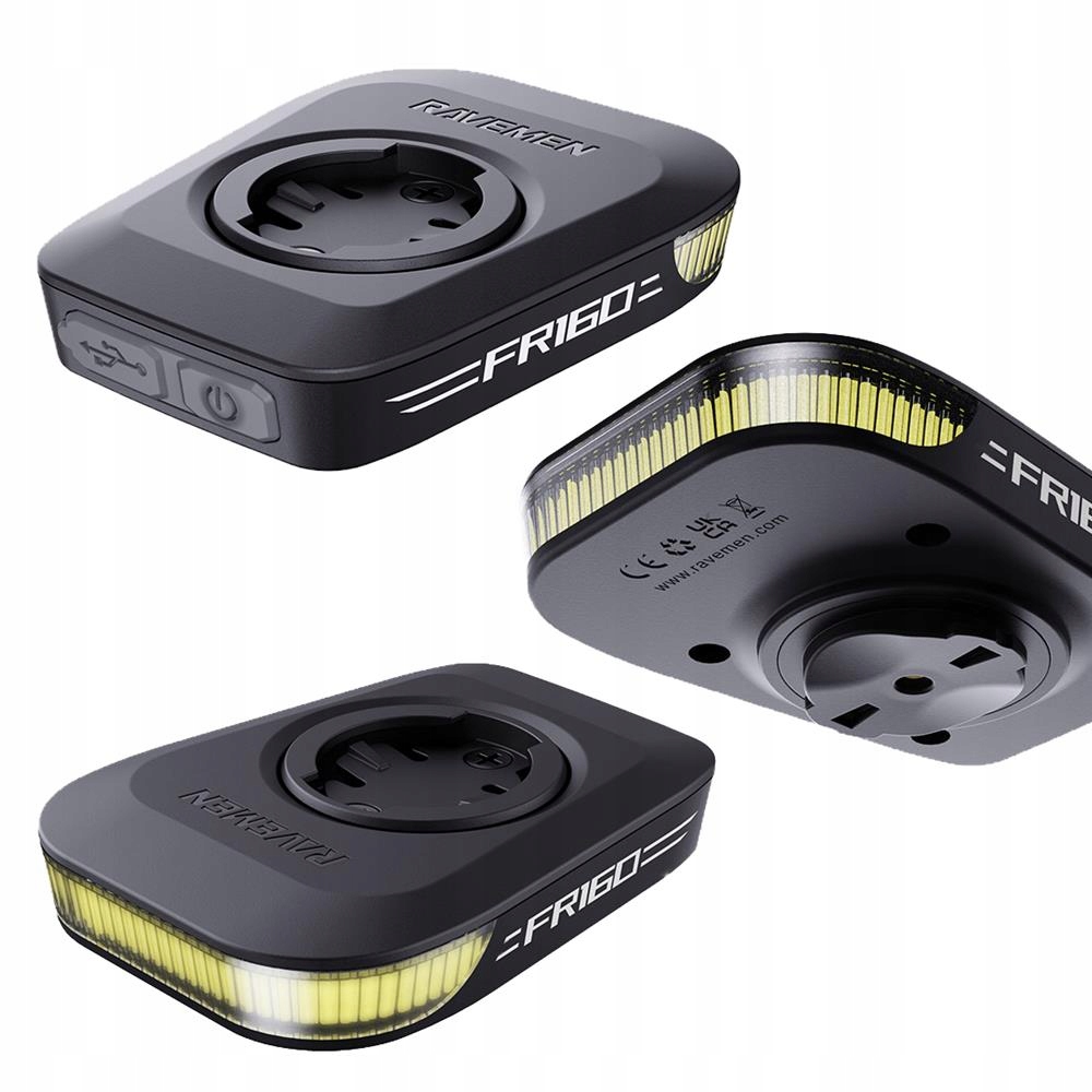 Lampa Przednia rowerowa Ravemen FR160 160 lm Usb C pod Garmin Led przód