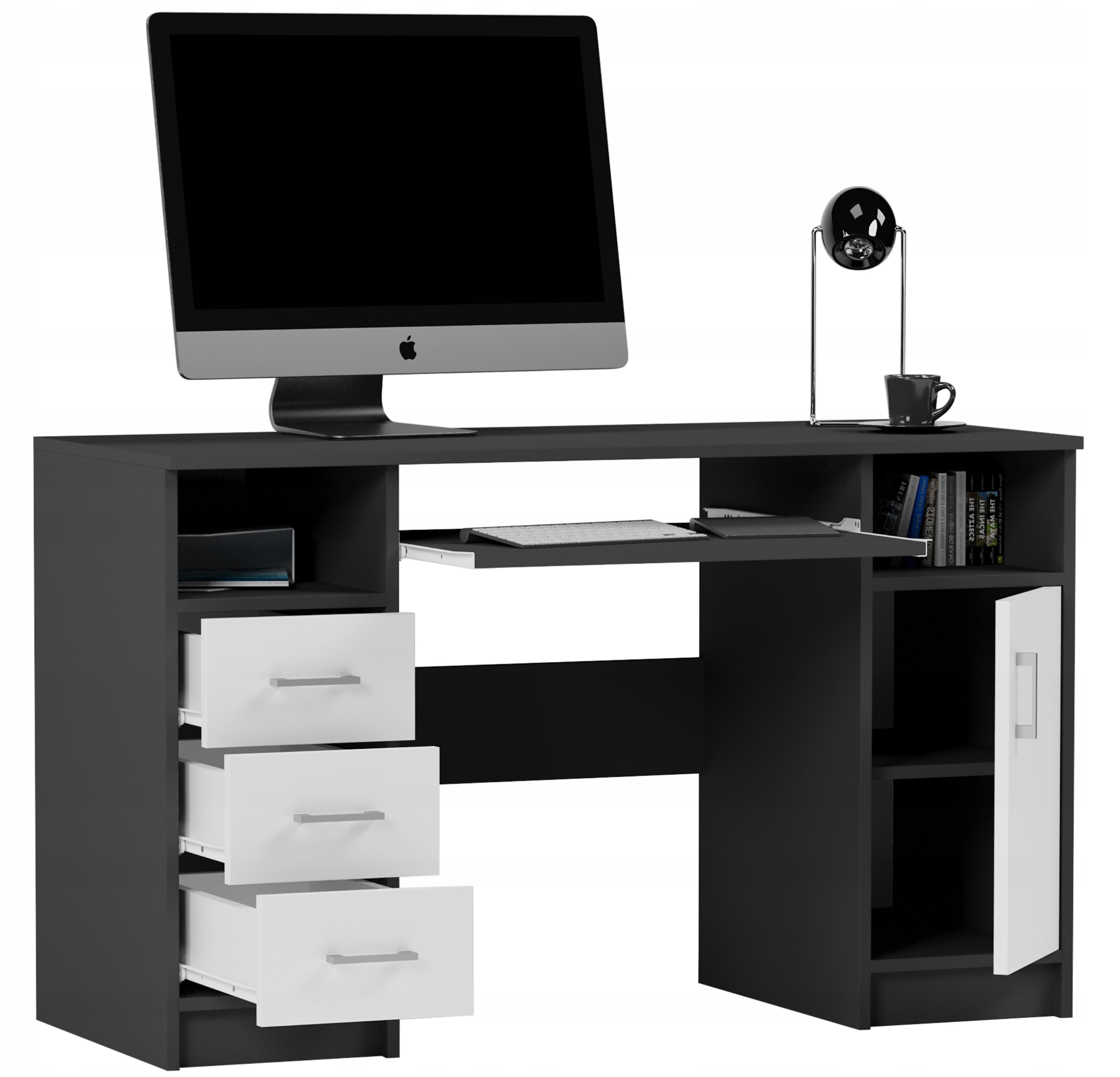 Biurko komputerowe stolik 124cm N-11 ANTRACYT MIX