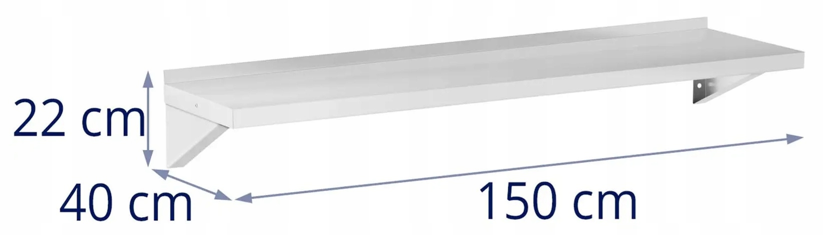 Półka wisząca gastronomiczna 150x40 cm Royal Catering RCWR-150.1 10012687