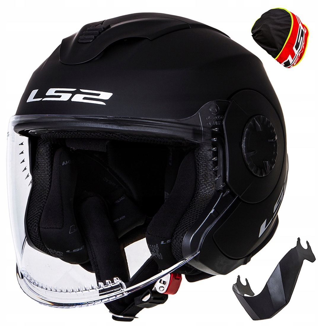 

Czarny Kask Otwarty Z Blendą LS2 OF570 Verso r S