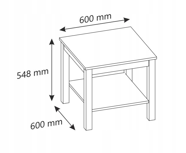 Stolik kawowy stół ława szer. 60cm x dł. 60cm Kolory Producent Kod: 775
