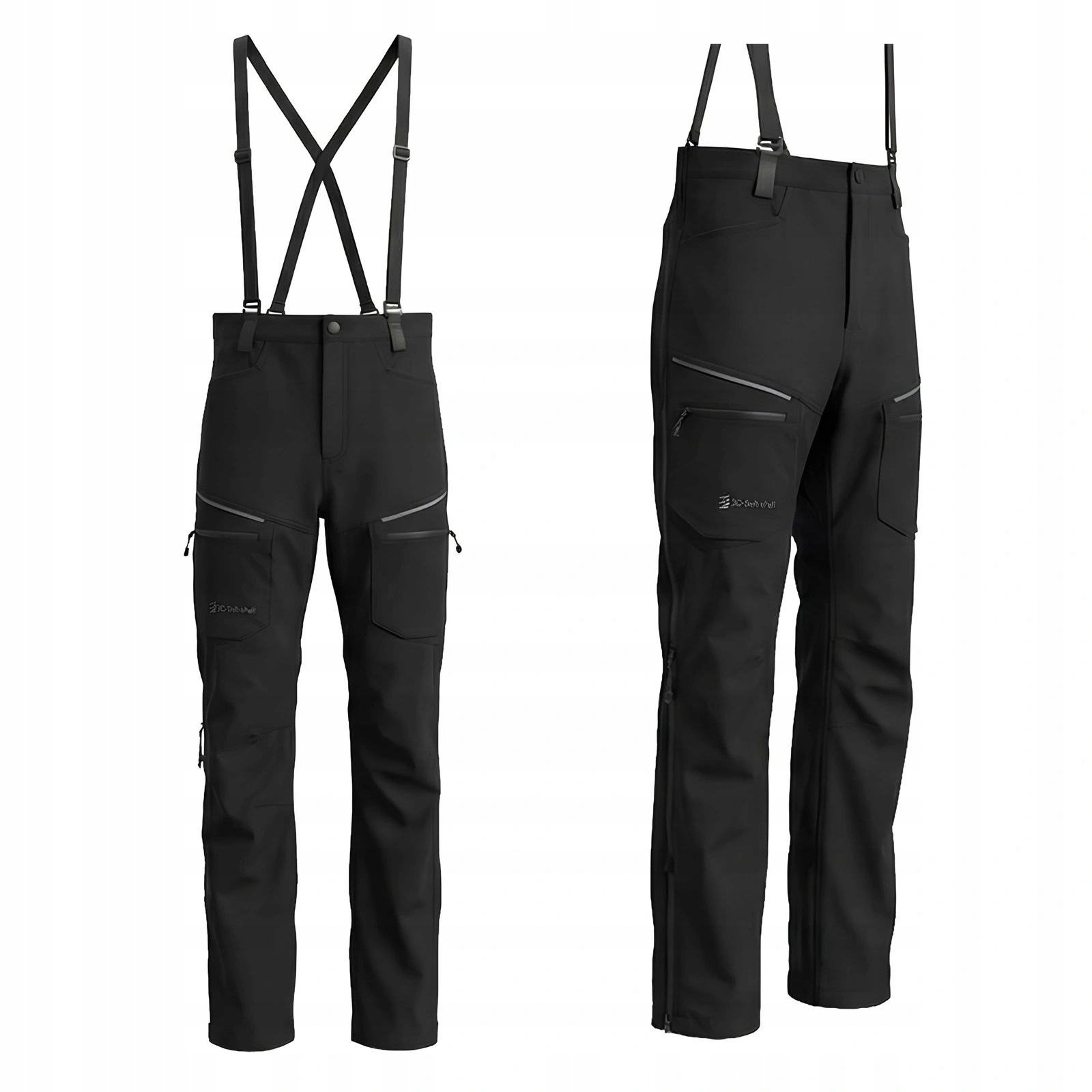 Spodnie zimowe trekkingowe softshell Lando czarne 0200 L