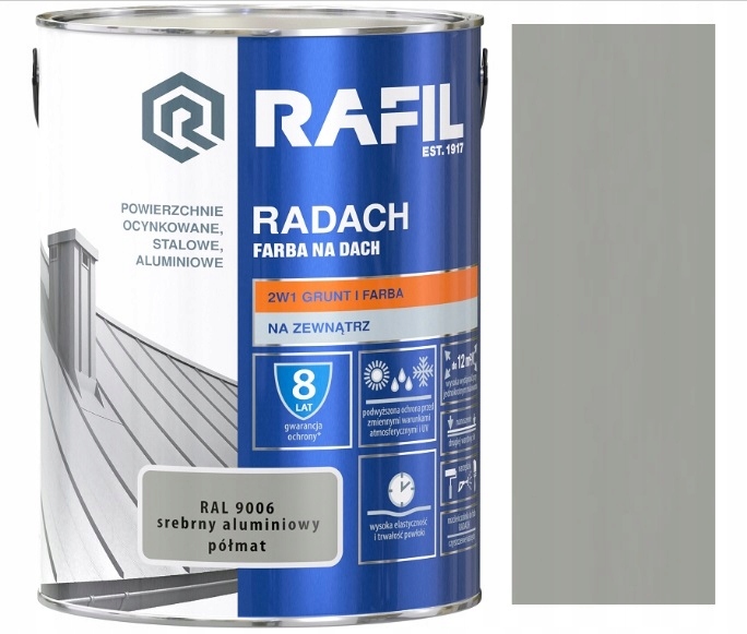 Rafil Radach Farba Na Strechu Strieborná Hliníková Ral 9006 5 L