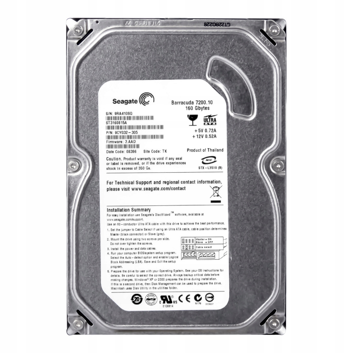 Seagate Barracuda 160GB 7.2K Ata 3.5'' ST3160815A