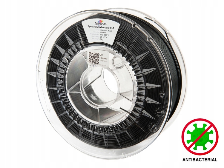 Filament Spectrum SafeGuard Pla 1,75 mm Deep Black 1 kg Černý (Černá)