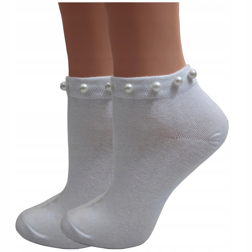 

Skarpety Stopki Damskie Perełki Ozdobne 39-42