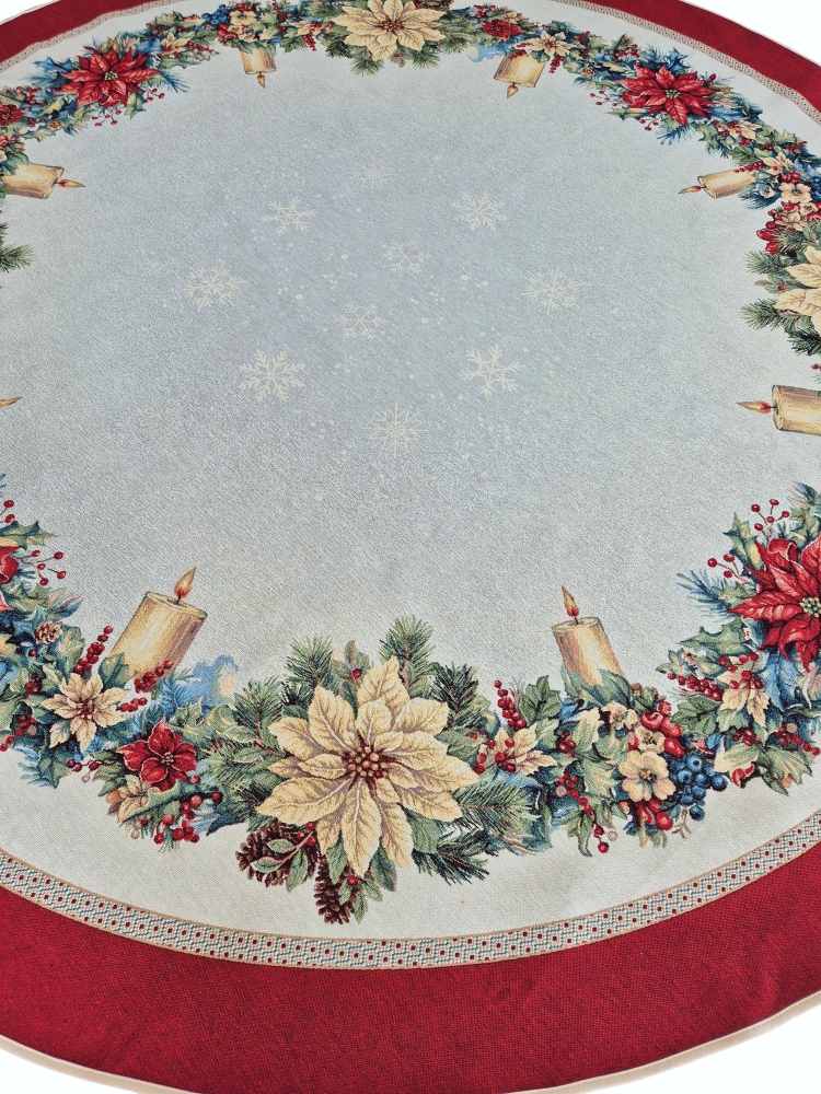 Ubrus kulatý vánoční 180 cm V29