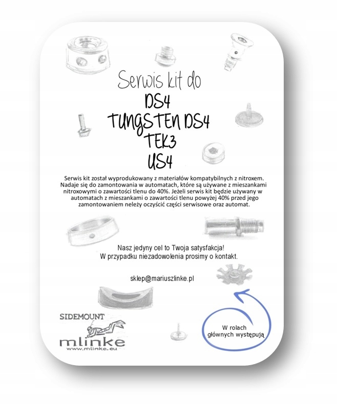 serwis kit nitrox (40+) do I stopnia APEKS DS4