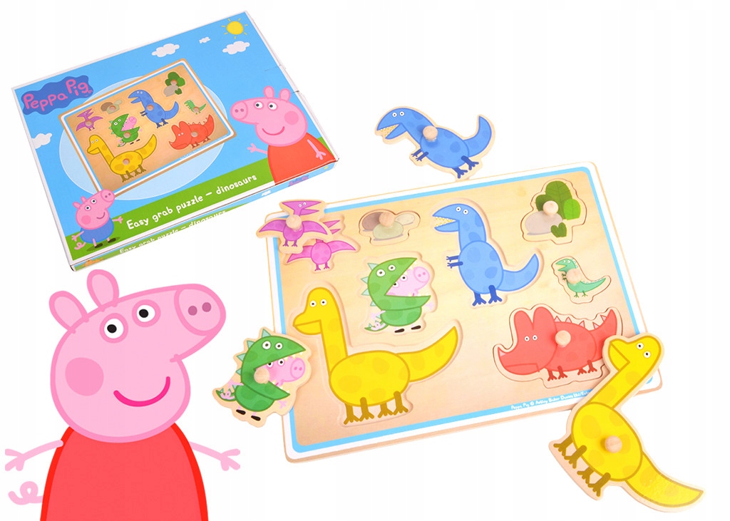 

Układanka drewniana puzzle edukacyjne Świnka Peppa