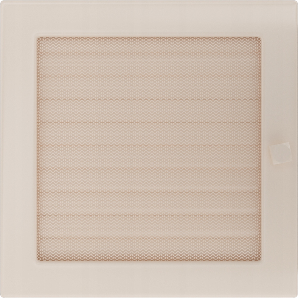 Ventilační mřížka do krbu 22x22 krémová s žaluzií
