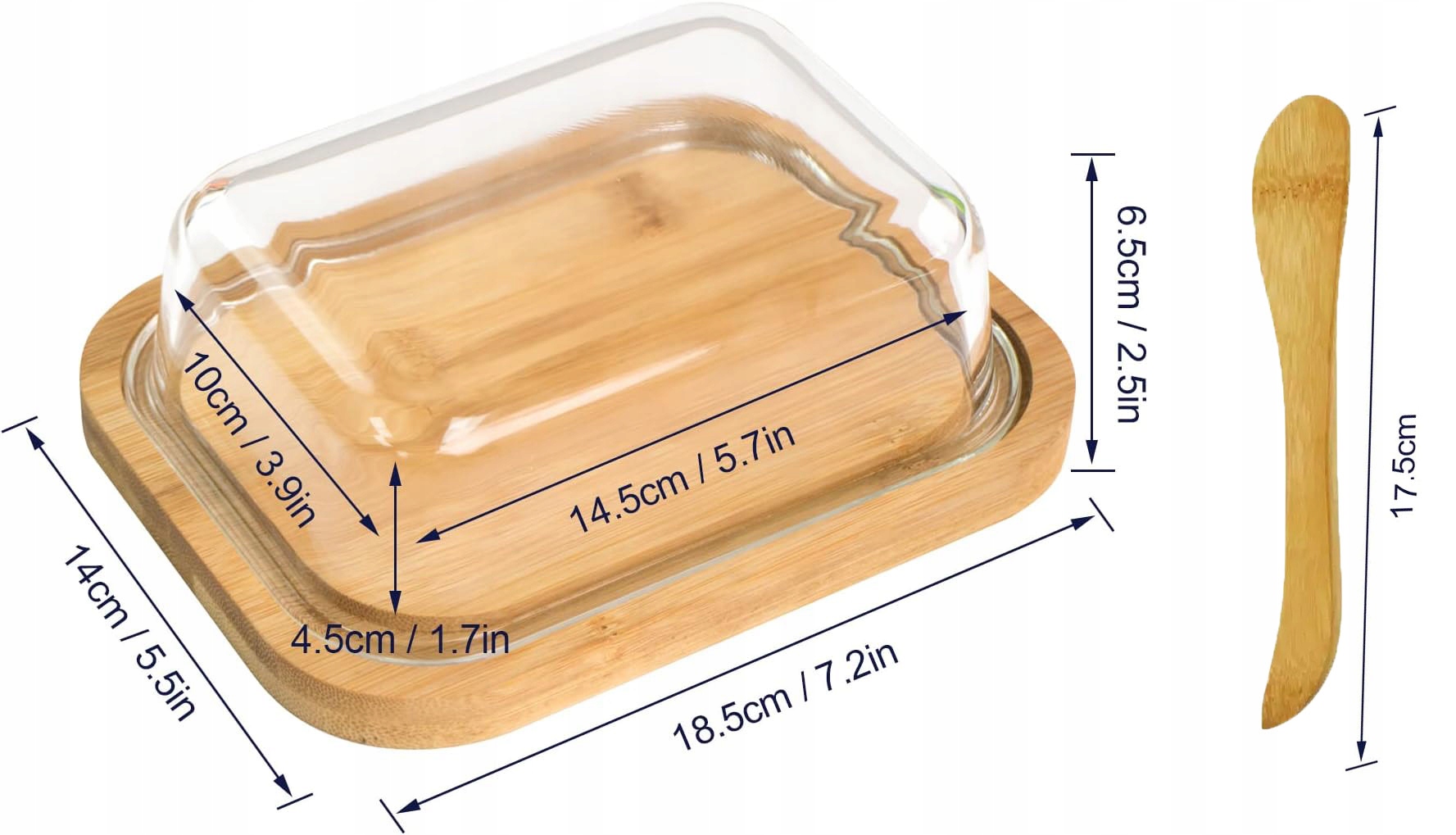 Maselniczka nozyk Maselniczka bambusowa z pokrywa Kolor czarny