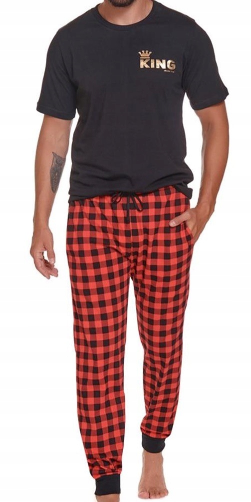 Piżama męska king Doctor Nap 4360 XXL / 52 czarny Rozmiar XXL