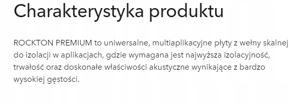 WEŁNA SKALNA ROCKTON PREMIUM 15 CM Grubość 150 mm