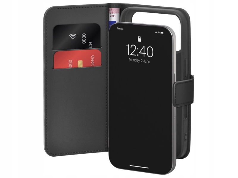 Etui Puro Wallet Stand do Apple iPhone 17 Pro Max Czarny