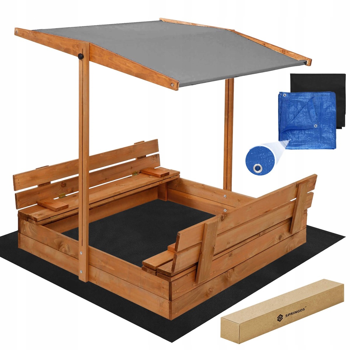 PIASKOWNICA Z DASZKIEM IMPREGNOWANA DREWNIANA ZAMYKANA 120 cm PRODUCENT