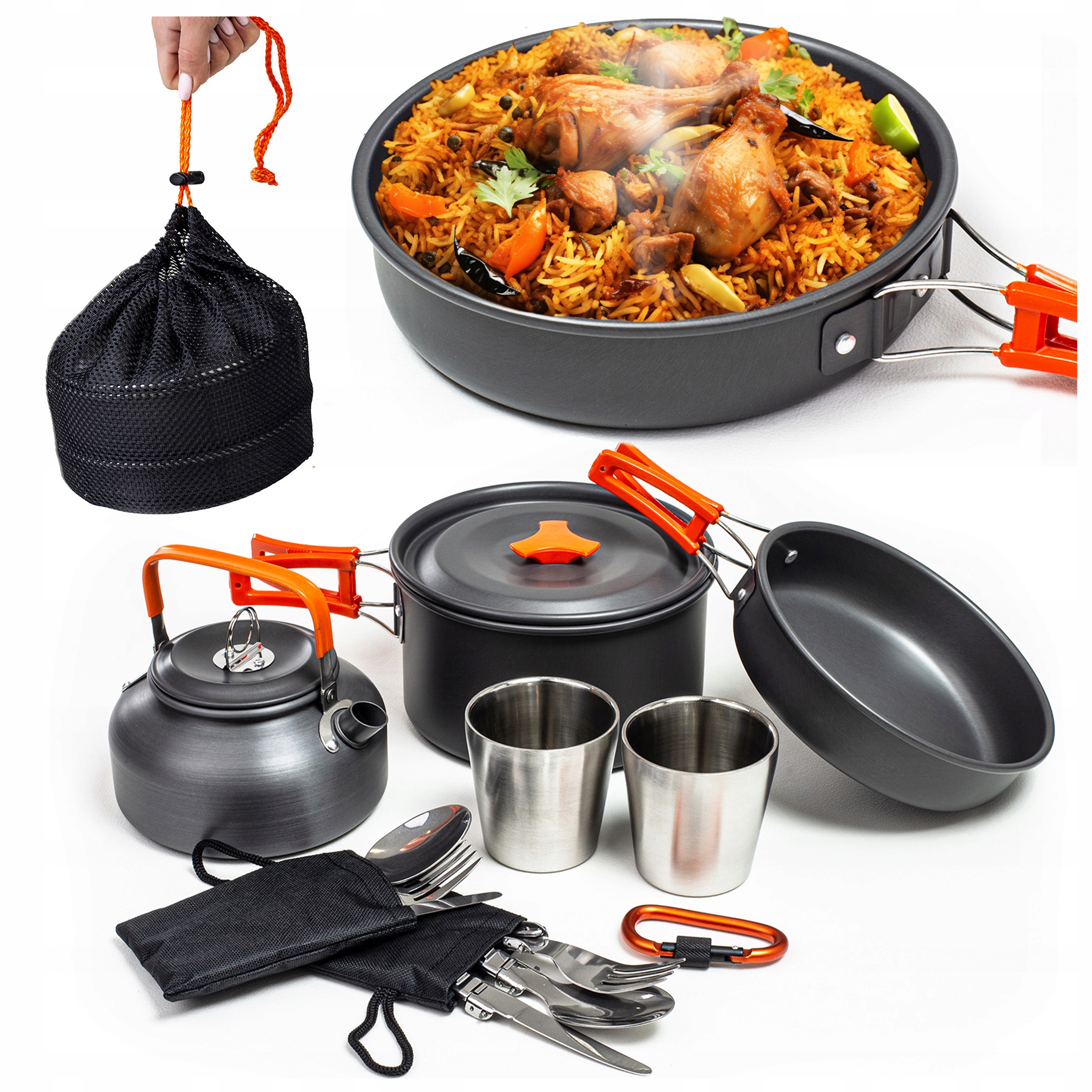 Naczynia Turystyczne Garnki Czajnik Komplet Naczyń Kempingowych Na Camping