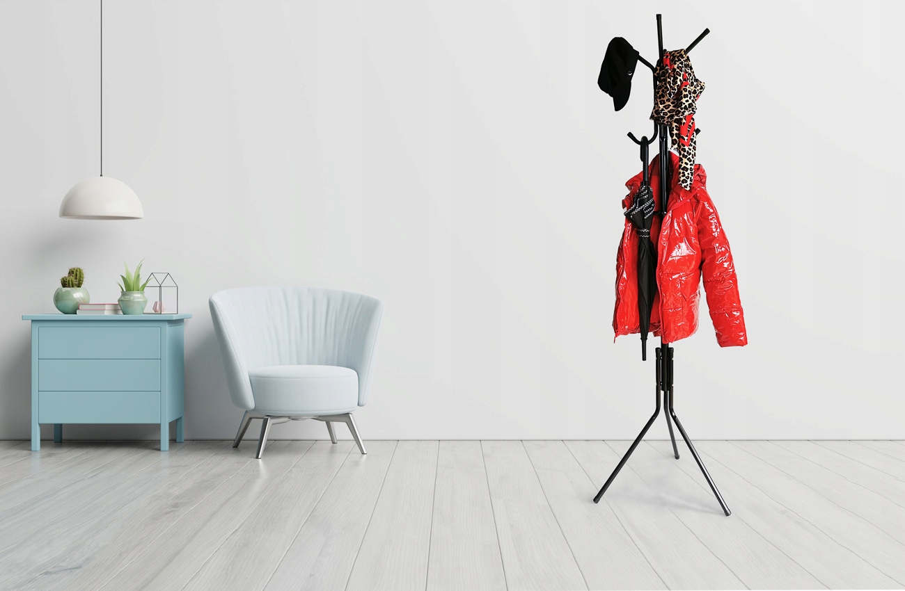 WIESZAK STOJĄCY PODŁOGOWY STOJAK NA UBRANIA GARDEROBA STABILNY LOFT Wysokość mebla 175 cm