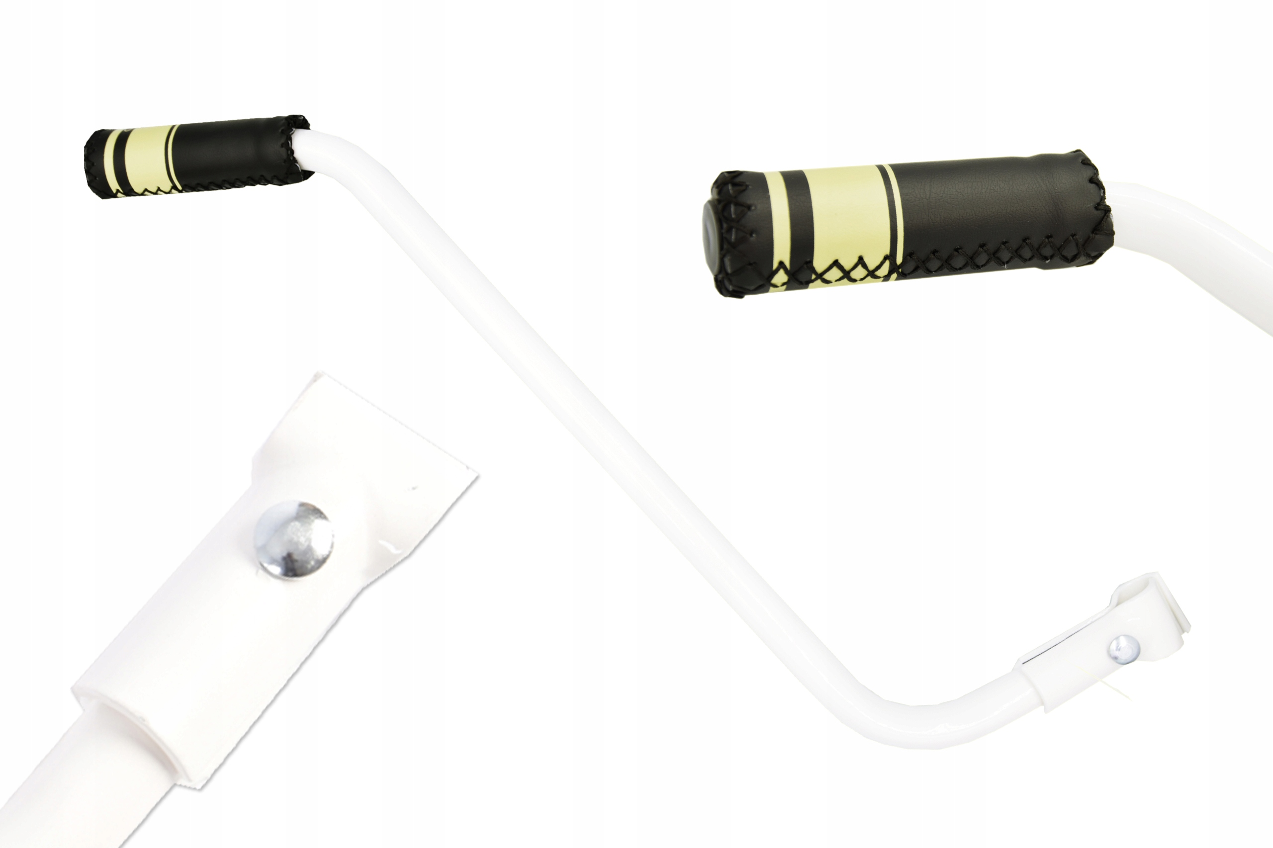 UCHWYT DO ROWERU PROWADNIK PCHACZ METALOWY BIAŁY