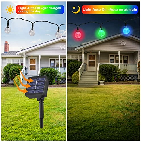 Łańcuch Solarny Girlanda 60 LED 13m IP65 Wodoodporna Balkon Ogród — miniatura 5