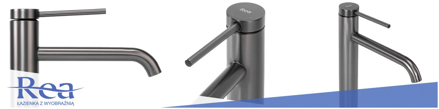 BATERIA UMYWALKOWA STOJĄCA WYSOKA GRAFITOWA NABLATOWA REA CLIF TYTAN Rodzaj wylewki Stała