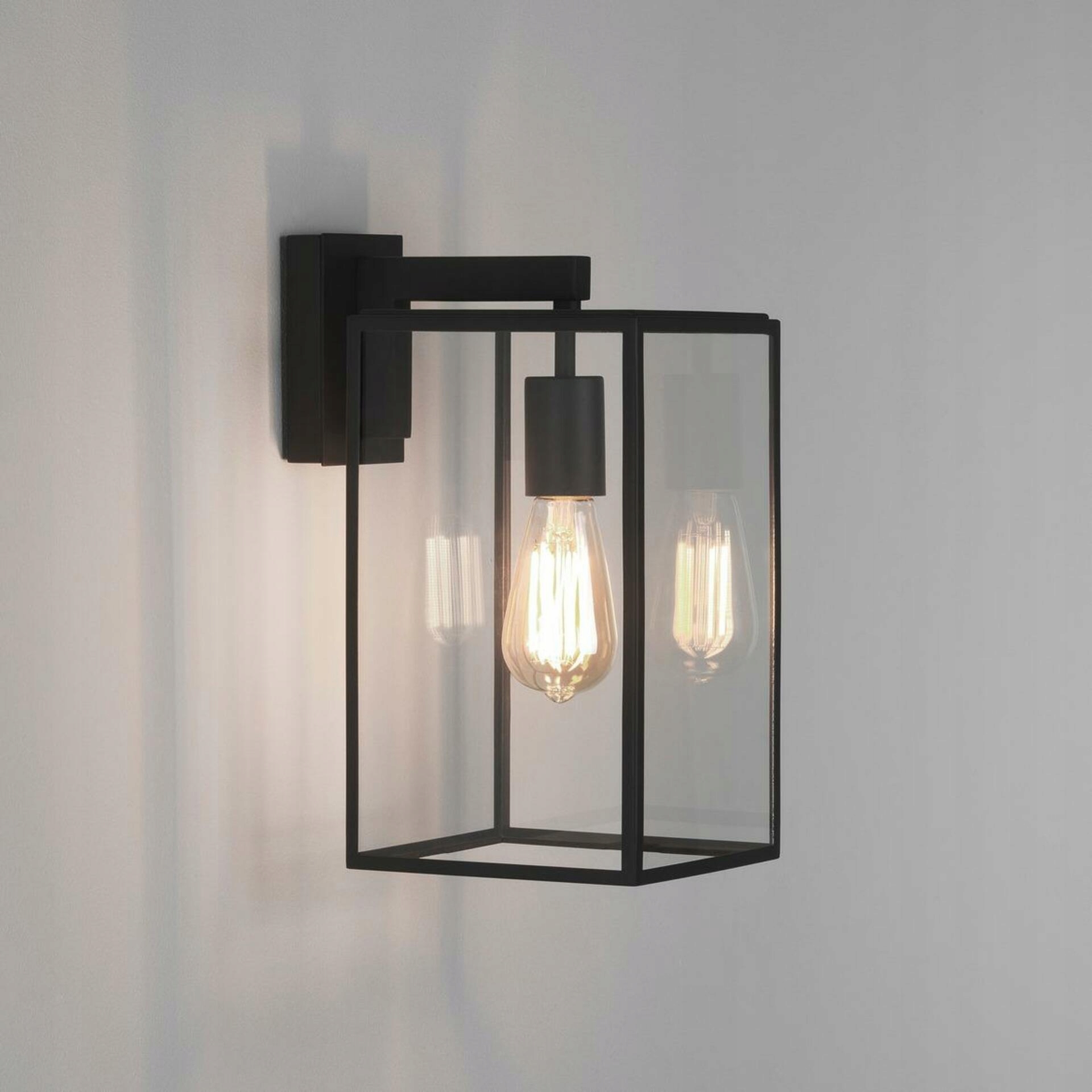 Astro Box Lantern 350 vonkajšie nástenné svietidlo E27 čierna IP23 350mm