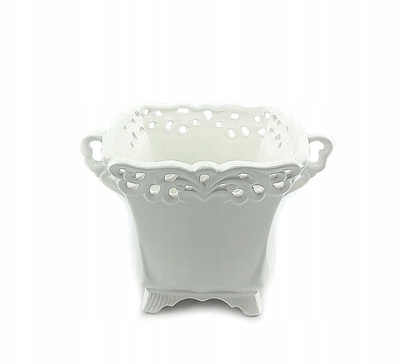 STYLOWA,CERAMICZNA OSŁONKA/AŻUR/biała/mała